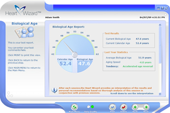 Click to see a larger picture of Biological Age report screen